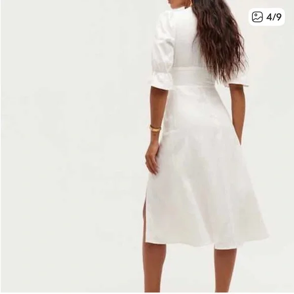 NWT Maribel Linen Dress in White - Picture 4 of 12